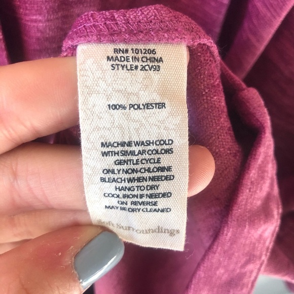 Soft Surroundings Fiona Tunic Top Size Large Pink Longline Velvet A-Line Peplum - Picture 10 of 11